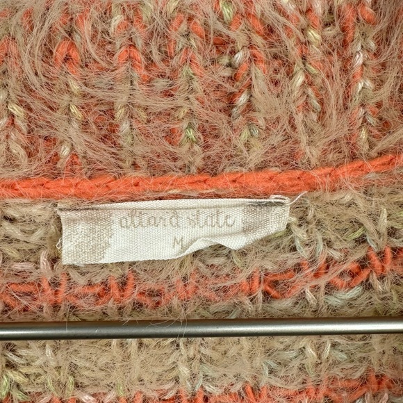 Altar’d State Tan Retro Floral Acrylic Sweater Cardigan Size Medium - Picture 4 of 7